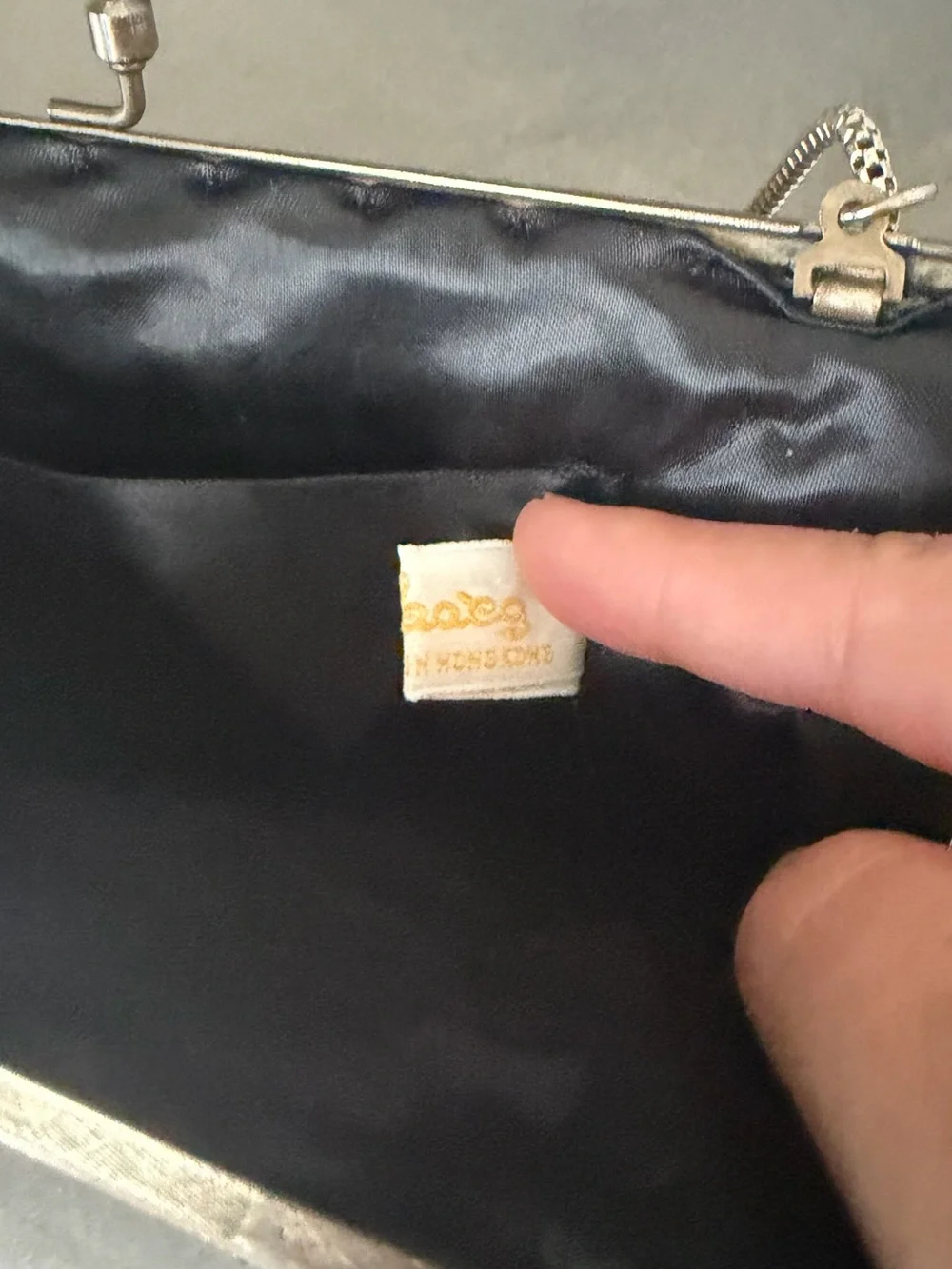 Beaded Metallic Gold & Silver Evening Shoulder Bag